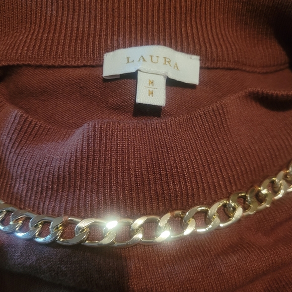 Laura Brown Chain-Detail Women's Light Sweater M - Picture 6 of 6